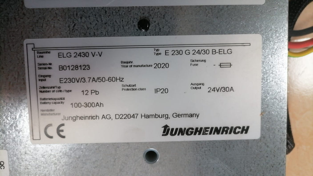 Jungheinrich battery charger E 230G 24/30 BELG Gümrük Sepeti